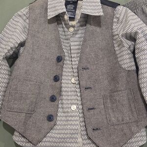 Nautica Charcoal and Navy Kids Vest Set